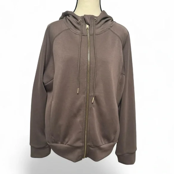 Elie Tahari Ash Grey Zip Hoodie Jacket Size S | $98 Retail - Picture 2 of 9